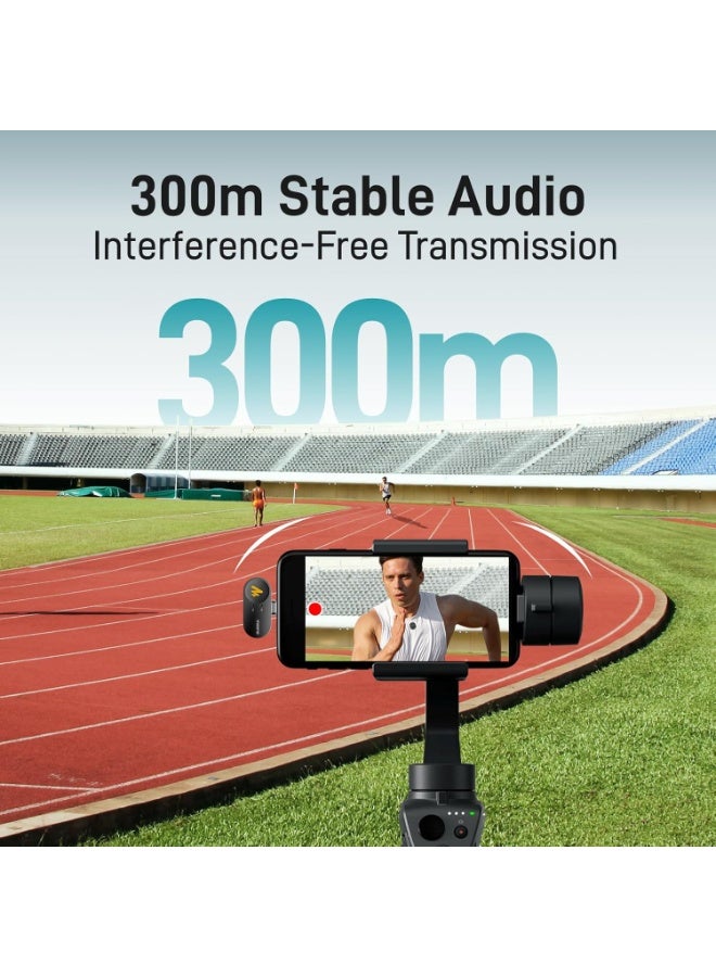 ماونو ميكروفون لاسلكي صغير من MAONO لأجهزة iPhone 17/16/15/Android/الأجهزة اللوحية، مزود بمنفذ USB-C، يدعم دقة 48 كيلوهرتز و24 بت، ومدى يصل إلى 300 متر، وفلتر صوتي، وخاصية إلغاء الضوضاء، وعمر بطارية يصل إلى 30 ساعة، مثالي لتسجيل الفيديو والبث المباشر - Wave T5 - Image 5